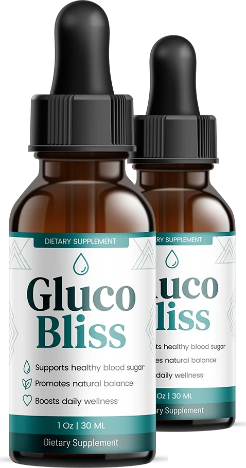 GlucoBliss liquid blood sugar support drops bottles